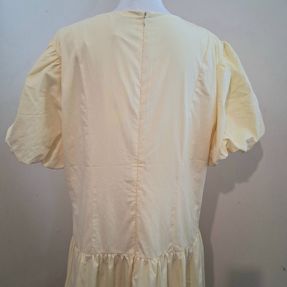 Peppermayo Reyna Butter Yellow Drop Waist Midi Dress Size 14 NWT - Picture 5 of 13